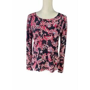 Talbots Women's Lightweight Sweater Small Blue Red White